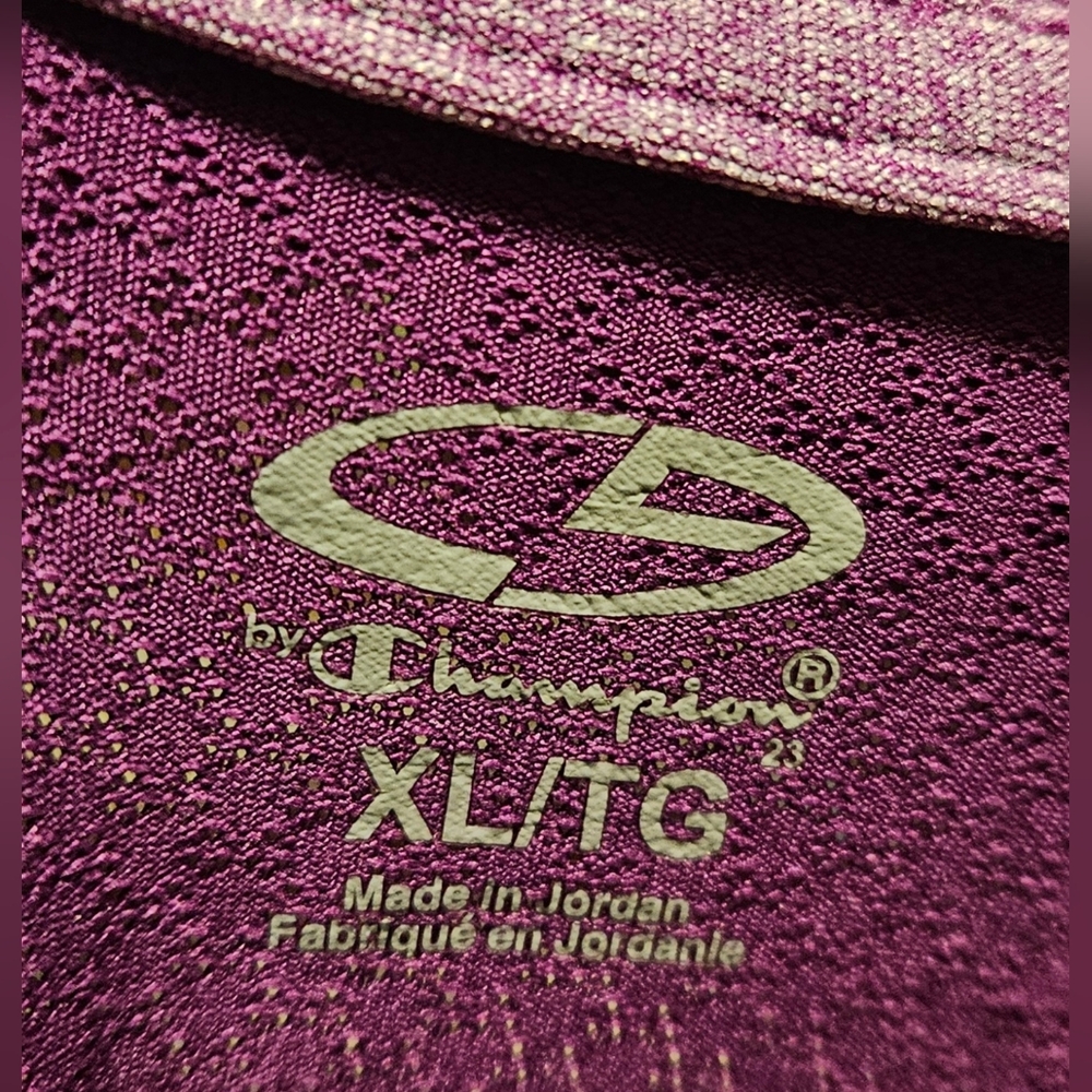 Champion Magenta Textured Pullover XL/TG Zippered Pocket - Picture 2 of 5